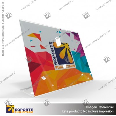 PORTA GRAFICA ACRILICO A4 (21*29.7 CMS) FORMATO L HORIZONTAL 1.7 MM (C12)